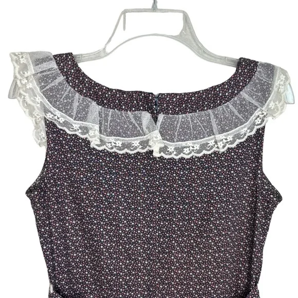 GUNNE SAX by Jessica Vintage Rare Purple Floral Prairie Dress Size 13 Sleeveless - Picture 9 of 15